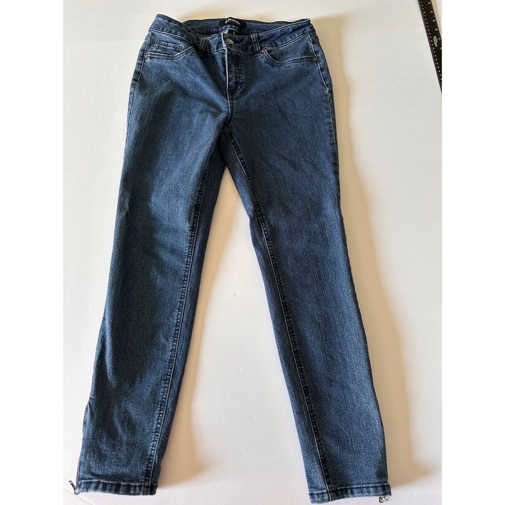 d.jeans Womens Blue Denim Skinny Jeans Size 6 Zipper Hem Casual